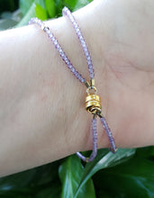 Load image into Gallery viewer, AVF Gold Filled Amethyst Double Strand Beaded Bracelet (SI3675)
