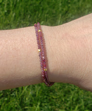 Load image into Gallery viewer, AVF Ruby &amp; Gold Double Strand Beaded Bracelet (SI3662)
