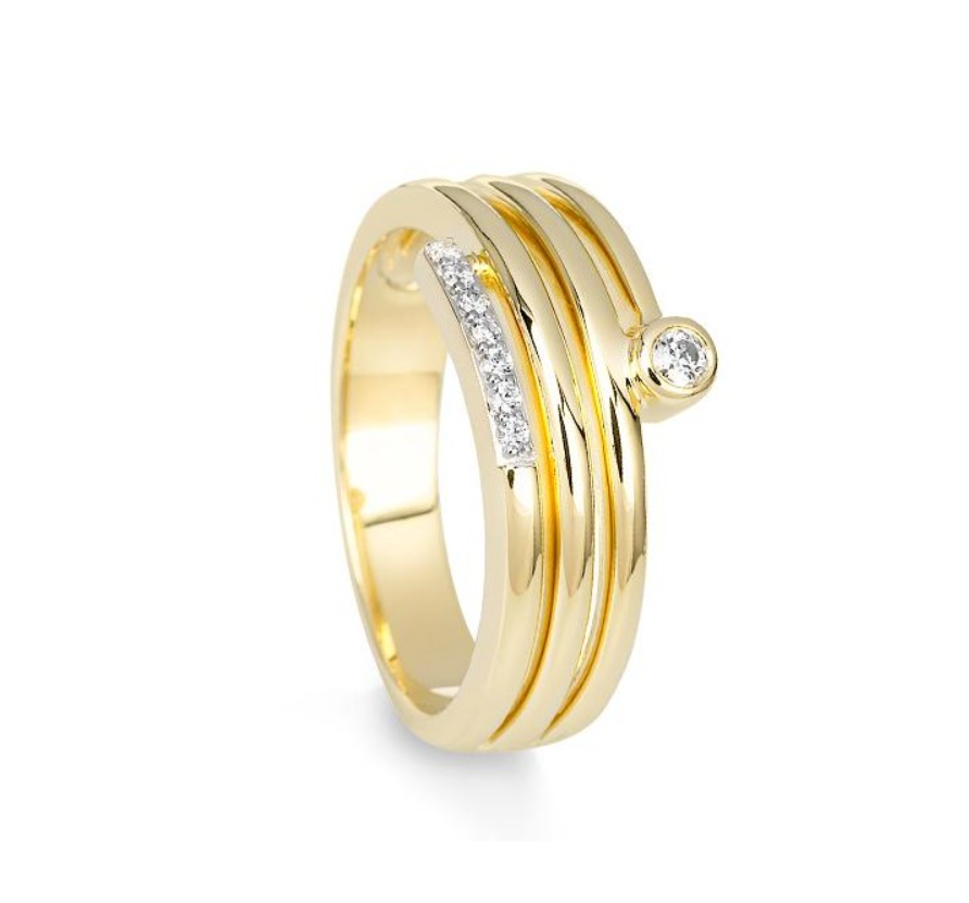 14k Gold Diamond High Polish Wraparound Multi-Band Ring