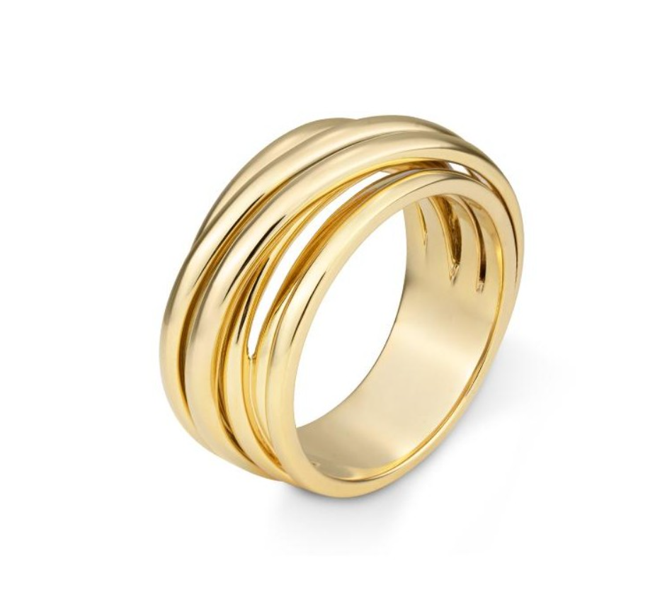 14k Gold Multi-Band Crossover Ring