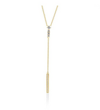 Load image into Gallery viewer, 14k Gold Pave &amp; Prong Set Diamond Lariat (Y) Necklace
