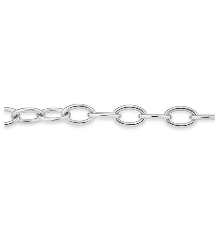 Sterling Silver Rhodium Plated Link Chain without Clasp (SI6922)