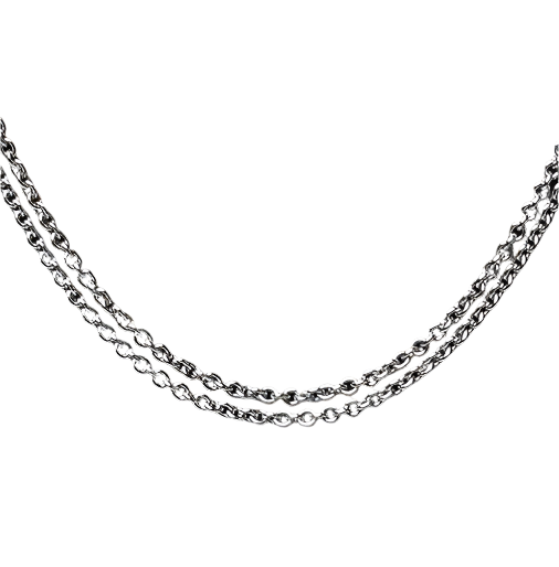 Sterling Silver Rhodium Plated Double Cable Chain 16