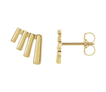 Load image into Gallery viewer, 14k Yellow Gold Fan Stud Earrings (I9143)
