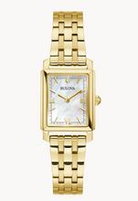 Load image into Gallery viewer, Bulova Women&#39;s &#39;Sutton&#39; Gold Tone White Mother of Pearl Watch (I9138)
