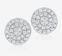 Load image into Gallery viewer, 14k Gold Pave Diamond Disc Stud Earrings (I9937)
