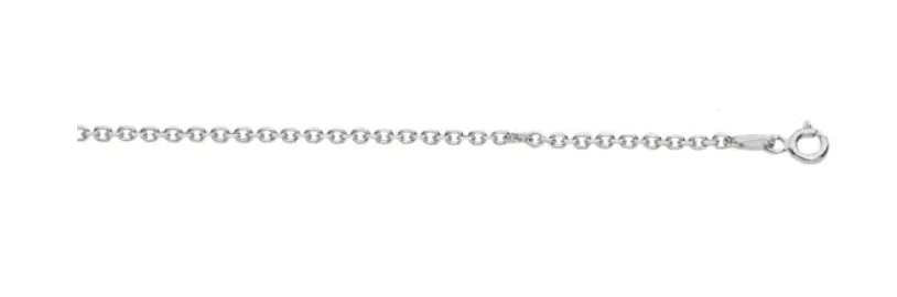 Sterling Silver Rhodium Plated 2.2mm Diamond Cut Cable Chain 18