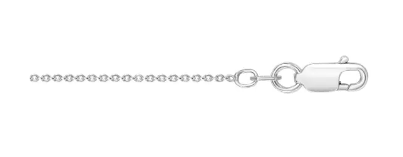 Sterling Silver Rhodium Plated 1.8mm Round Cable Chain 18