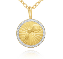 Load image into Gallery viewer, 14k Yellow Gold Diamond Zodiac Pendant
