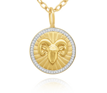 Load image into Gallery viewer, 14k Yellow Gold Diamond Zodiac Pendant
