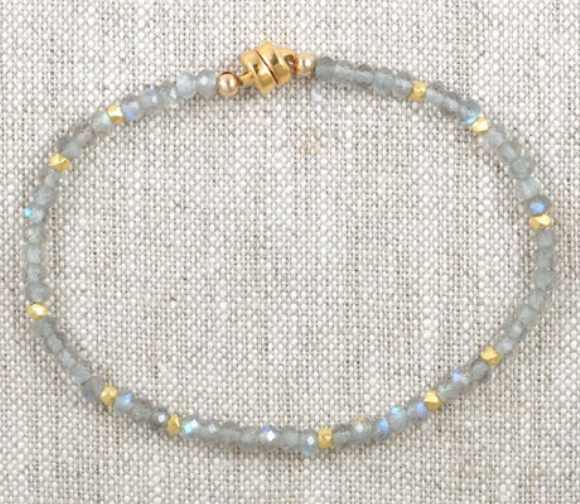 AVF Gold Labradorite & Gold Beaded Bracelet