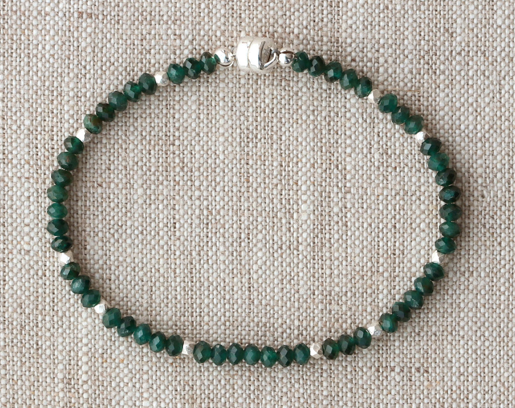 AVF Silver Beaded Grandidierite Bracelet