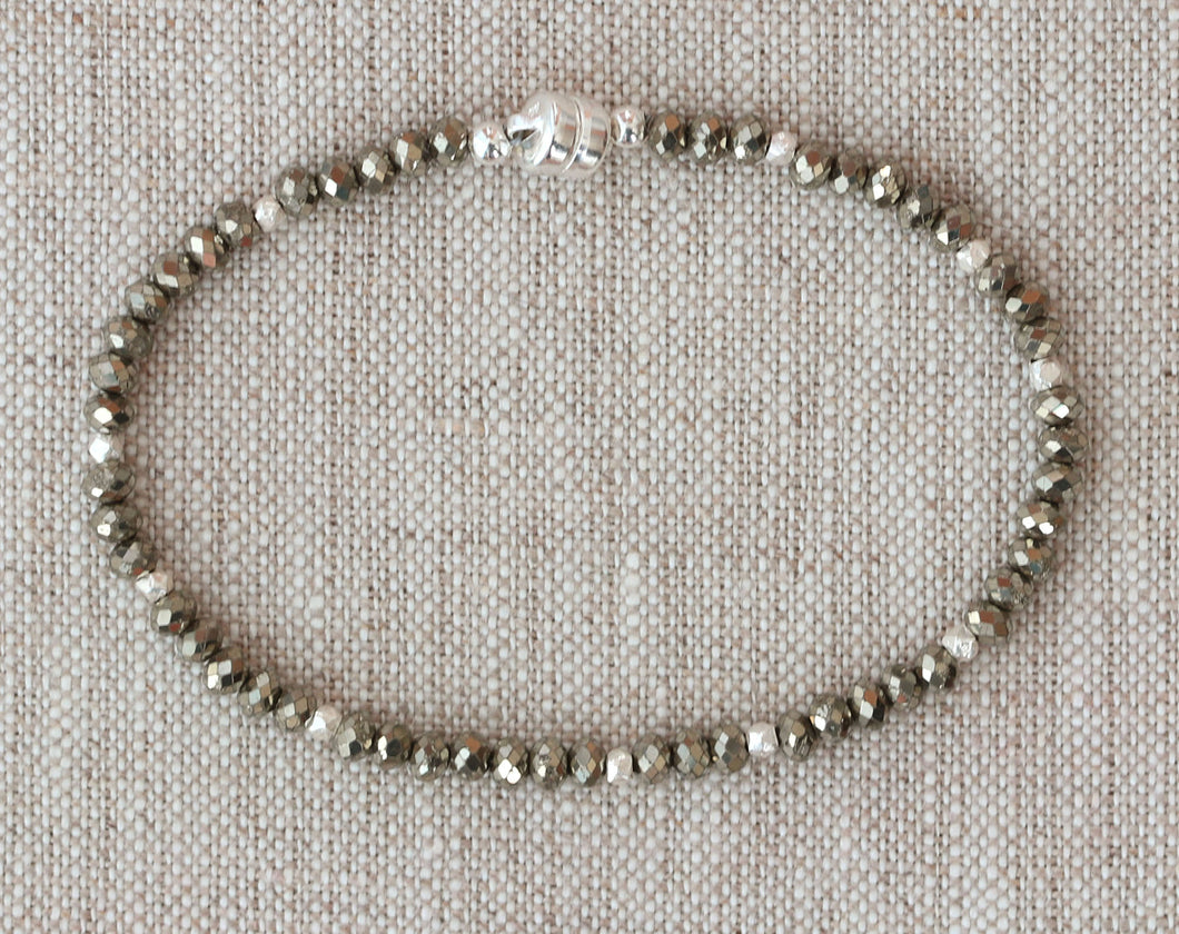 AVF Silver Pyrite Beaded Bracelet