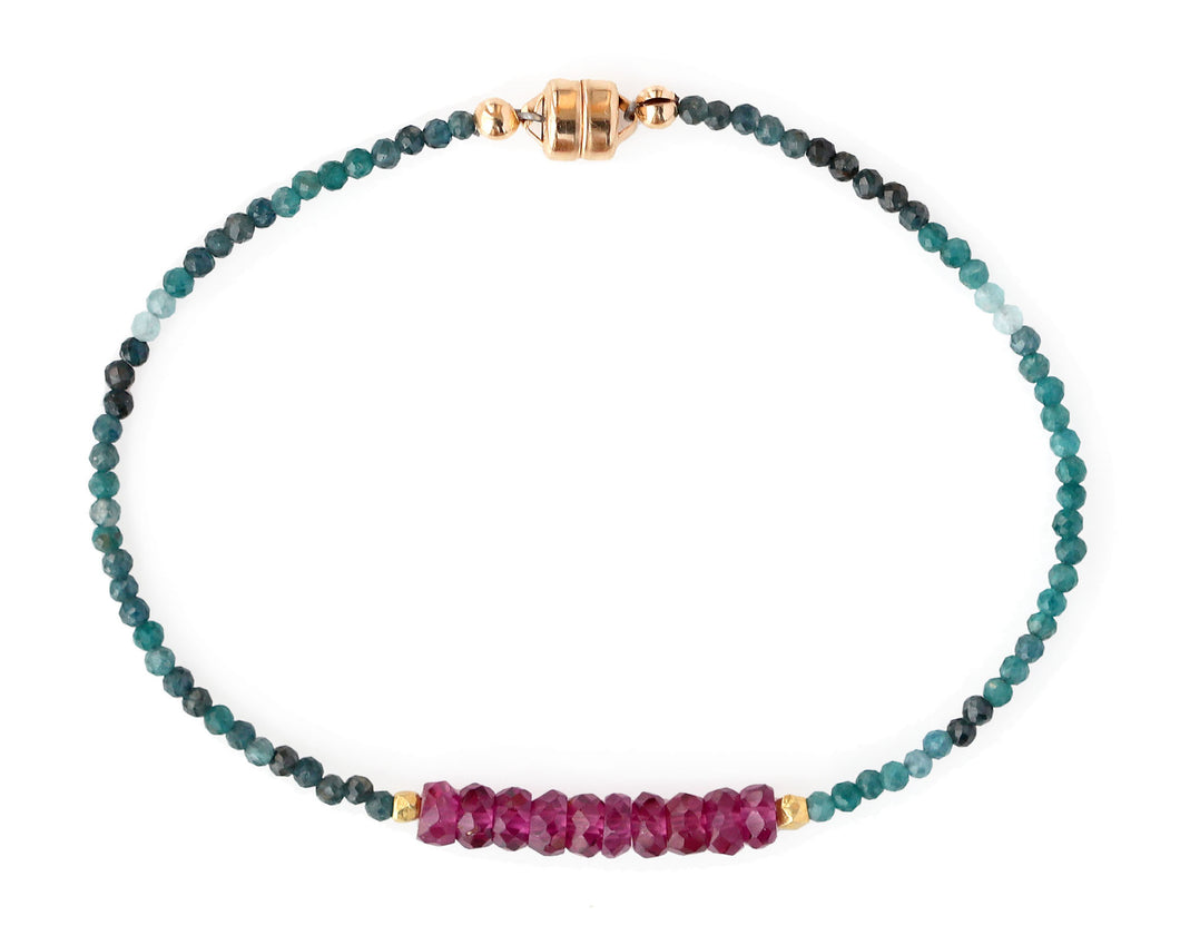 AVF Gold Beaded Hessonite Garnet & Grandidierite Bracelet