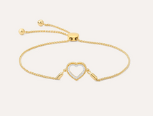 Load image into Gallery viewer, Ella Stein Gold Plated Diamond Beaded Heart Bolo Bracelet (SI7830)
