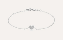 Load image into Gallery viewer, Ella Stein Gold or Silver &#39;All Heart&#39; Pave Diamond Chain Bracelet
