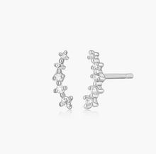 Load image into Gallery viewer, Monte Luna Sterling Silver Rhodium or Gold Plated Lab-Created Diamond Climber Stud Earrings
