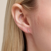 Load image into Gallery viewer, Monte Luna Sterling Silver Rhodium or Gold Plated Lab-Created Diamond Climber Stud Earrings
