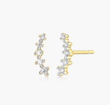 Load image into Gallery viewer, Monte Luna Sterling Silver Rhodium or Gold Plated Lab-Created Diamond Climber Stud Earrings
