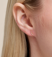 Load image into Gallery viewer, Monte Luna Sterling Silver Rhodium or Gold Plated Lab-Created Diamond Climber Stud Earrings
