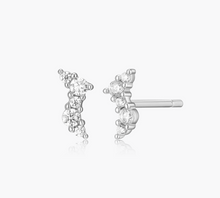 Load image into Gallery viewer, Monte Luna Sterling Silver Rhodium or Gold Plated Petite Scattered Lab-Created Diamond Stud Earrings
