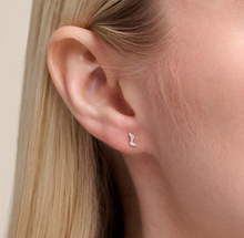 Load image into Gallery viewer, Monte Luna Sterling Silver Rhodium or Gold Plated Petite Scattered Lab-Created Diamond Stud Earrings
