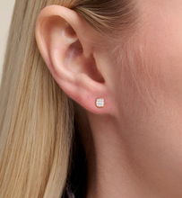 Load image into Gallery viewer, Monte Luna Sterling Silver Rhodium or Gold Plated Lab-Created Diamond Cushion Stud Earrings
