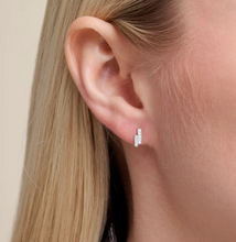 Load image into Gallery viewer, Monte Luna Sterling Silver Rhodium or Gold Plated Lab-Created Diamond Double Bar Stud Earrings
