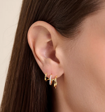 Load image into Gallery viewer, Monte Luna Sterling Silver Rhodium or Gold Plated Lab-Created Diamond Multi-Hoop Claw Earrings
