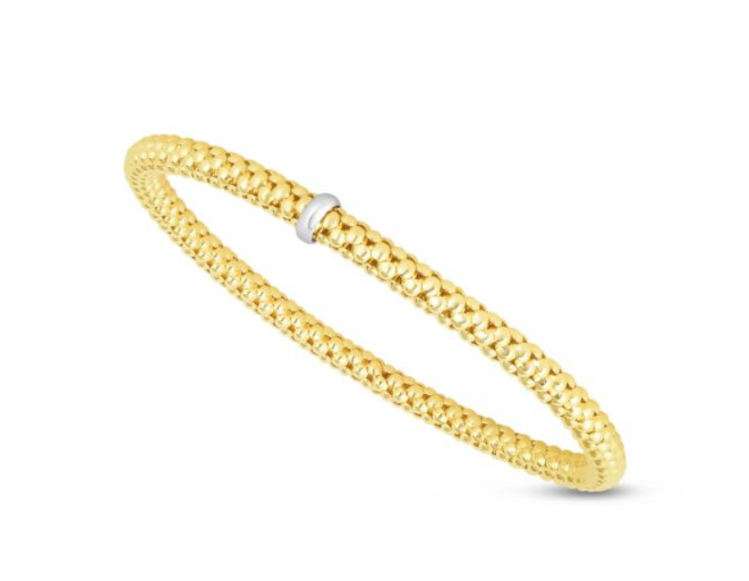 14k Yellow Gold 4mm Stretch Popcorn Bracelet (I9045)