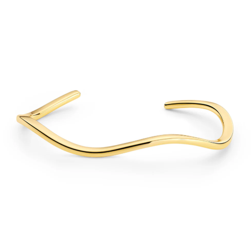 Sif Jakobs 18k Gold Plated Sterling Silver Wave Bangle Bracelet (SI8377)