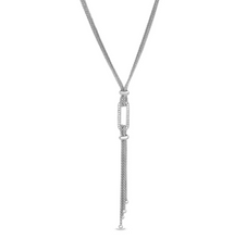 Load image into Gallery viewer, Kelly Waters Lanyard Simulated Diamond Single Paperclip Link Necklace
