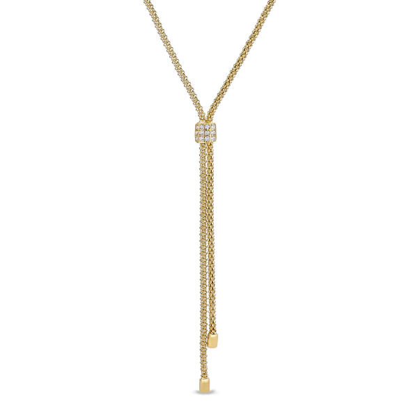 Kelly Waters Lanyard & Simulated Diamond Barrel Necklace