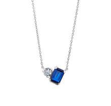 Load image into Gallery viewer, Kelly Waters Sterling Silver Emerald Cut Simulated Gemstone &amp; Simulated Diamond Necklace
