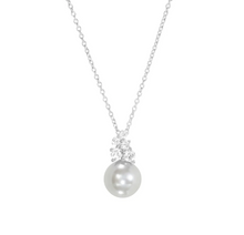 Load image into Gallery viewer, Kelly Waters Scattered Simulated Diamonds &amp; Pearl Drop Necklace
