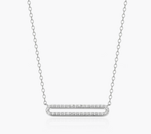 Load image into Gallery viewer, Sterling Silver Rhodium or Gold Plated Lab-Created Diamond Paperclip Necklace
