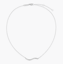 Load image into Gallery viewer, Monte Luna Sterling Silver Rhodium or Gold Plated Lab-Created Diamond Wavy Bar Necklace
