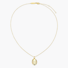 Load image into Gallery viewer, Monte Luna Sterling Silver Rhodium or Gold Plated Lab-Created Scattered Diamond High Polish Medallion Necklace (SI8330)
