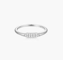 Load image into Gallery viewer, Sterling Silver Rhodium or Gold Plated Lab-Created Diamond Hexagon Stacker Ring
