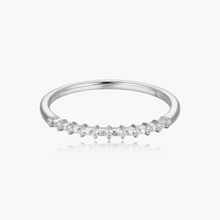Load image into Gallery viewer, Monte Luna Sterling Silver Rhodium or Gold Plated Lab-Created Pave Diamond Stacker Ring
