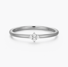 Load image into Gallery viewer, Sterling Silver Rhodium or Gold Plated Lab-Created Diamond Four Cluster Ring
