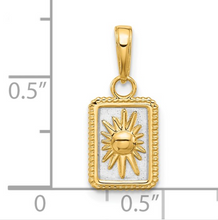Load image into Gallery viewer, 14k Yellow Gold &amp; White Rhodium Sun in Frame Pendant (I9247)
