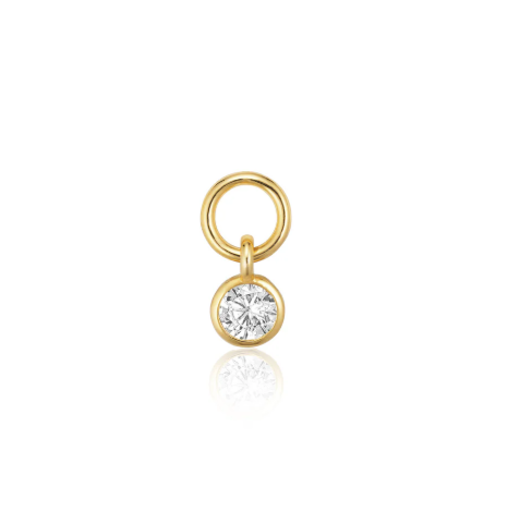 Sif Jakobs Rhodium or Gold Plated Sterling Silver Bezel CZ *Single* Earring Charm