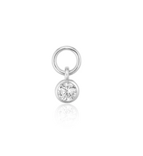 Load image into Gallery viewer, Sif Jakobs Rhodium or Gold Plated Sterling Silver Bezel CZ *Single* Earring Charm
