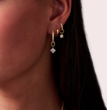 Load image into Gallery viewer, Sif Jakobs Rhodium or Gold Plated Sterling Silver Bezel CZ *Single* Earring Charm
