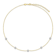 Load image into Gallery viewer, Rhodium or Gold Plated Sterling Silver CZ Rondelle Station Necklace
