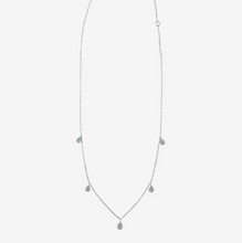 Load image into Gallery viewer, 14k White Gold Pear-Shaped Diamond Pod Dangle Station Necklace (I9949)
