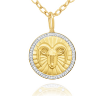 Load image into Gallery viewer, 14k Yellow Gold Diamond Zodiac Pendant
