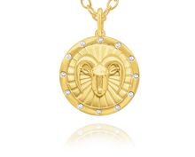 Load image into Gallery viewer, 14k Yellow Gold Diamond Zodiac Pendant
