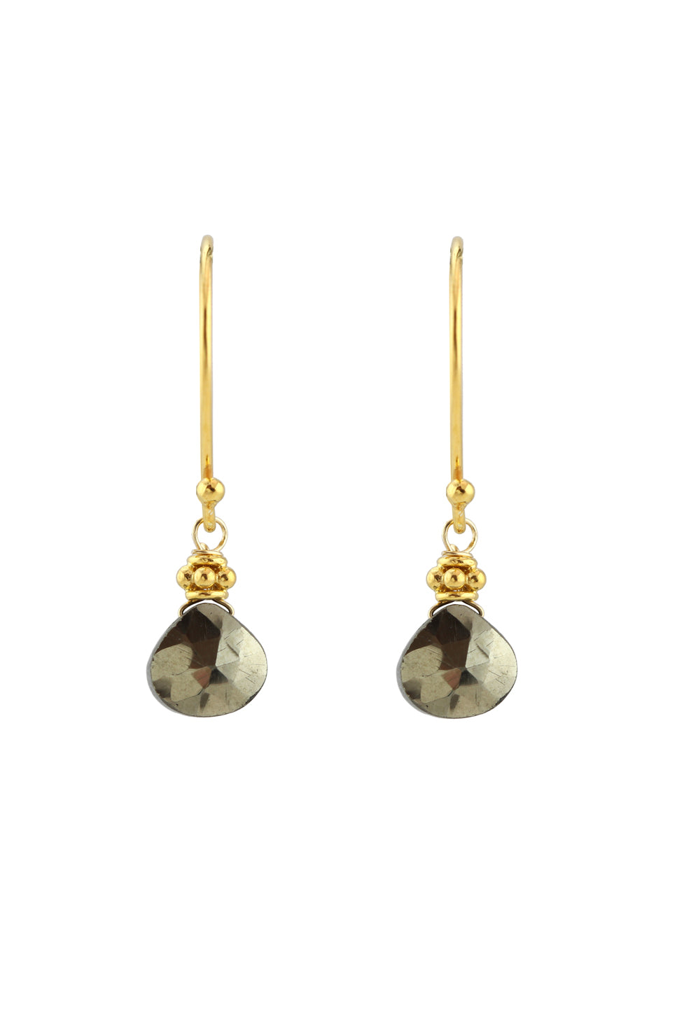 AVF Gold Petite Faceted Pyrite Earrings (SI6989)